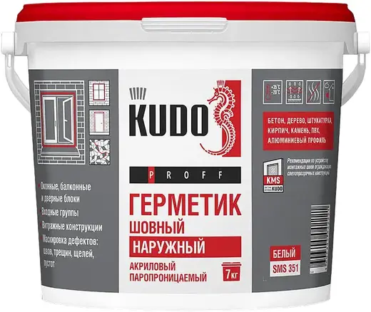 Kudo Proff герметик акриловый паропроницаемый шовный наружный (7 кг)