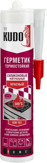 Kudo Home герметик силиконовый нейтральный термостойкий (280 мл) красный