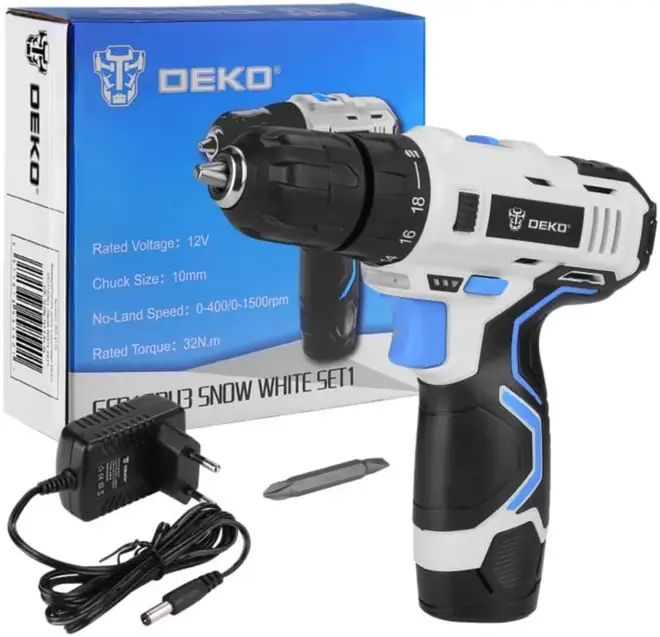 Deko GCD12DU3 SNOW WHITE SET1 дрель-шуруповерт аккумуляторная №063-4170