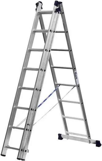 Сибин лестница алюминиевая трехсекционная (5.04 м /3 * 8 ст)