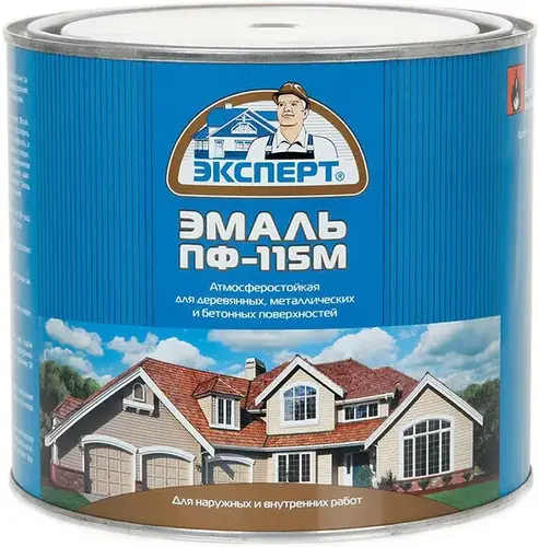 Эксперт ПФ-115 Универсальная эмаль алкидная (5 кг) коричневая