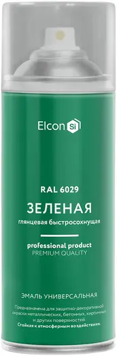 Elcon эмаль универсальная акриловая быстросохнущая (520 мл) зеленая RAL 6029 глянцевая