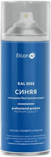 Elcon эмаль универсальная акриловая быстросохнущая (520 мл) синяя RAL 5005 глянцевая