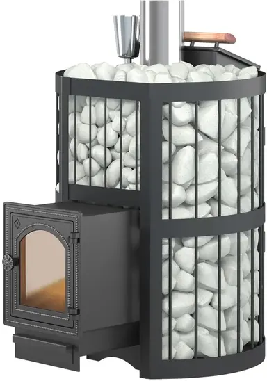 Этна 18 печь банная со стеклом 916 мм 590 мм 773 мм 18 м3 закр.каменка