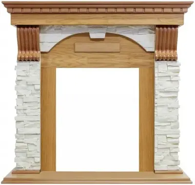 Royal Flame Dublin портал каменный дуб сланец белый