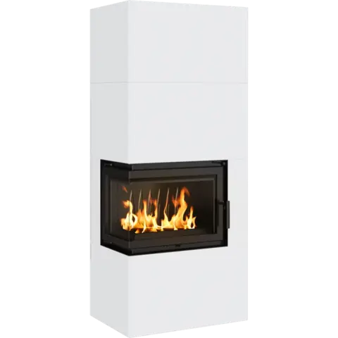 Kratki Simple Box каминокомплект с топкой BS, левый угол белый