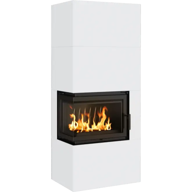 Kratki Simple Box каминокомплект с топкой BS, левый угол белый