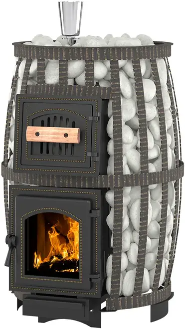 Везувий Легенда Русский Пар Ковка 24 печь банная со стеклом (модель дверки 270) 698 мм