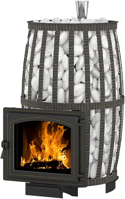 Везувий Легенда Русский Пар Ковка 30 печь банная со стеклом (модель дверки 240)