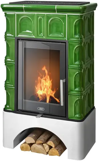 ABX Britania Exclusive печь-камин с белым цоколем (7000 Вт) зеленая