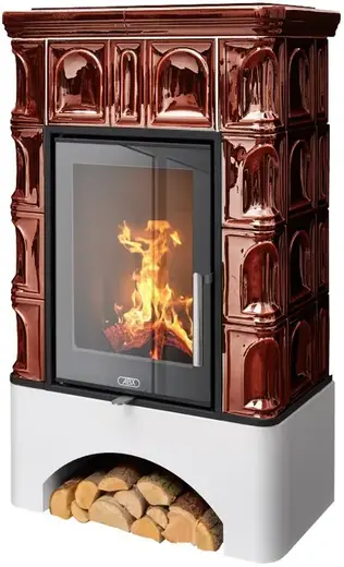 ABX Britania Exclusive печь-камин с белым цоколем (7000 Вт) коричневая