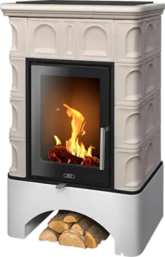 ABX Britania Exclusive печь-камин с белым цоколем (7000 Вт) перламутр