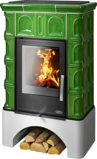 ABX Britania KI печь-камин с белым цоколем (7000 Вт) зеленая