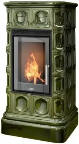 ABX Kaledonie Exclusive печь-камин с кафельным цоколем (7000 Вт) зеленая