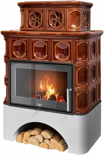 ABX Karelie Exclusive печь-камин с белым цоколем (10000 Вт) коричневая