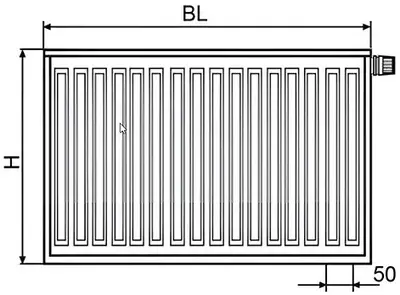 Керми FTV радиатор стальной панельный 11 1 секция (1100*500*61 мм) белый тип 11 12 кв.м УТ000018102