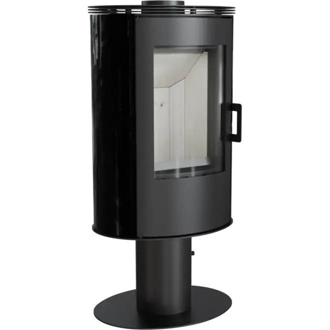 Kratki Koza AB S N O DR печь-камин стальная панорама (8000 Вт облицовка черный кафель, изразцы)