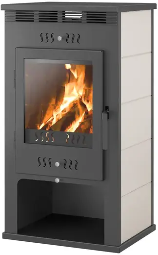 Астон Aston печь-камин со стеклом (11000 Вт) черная