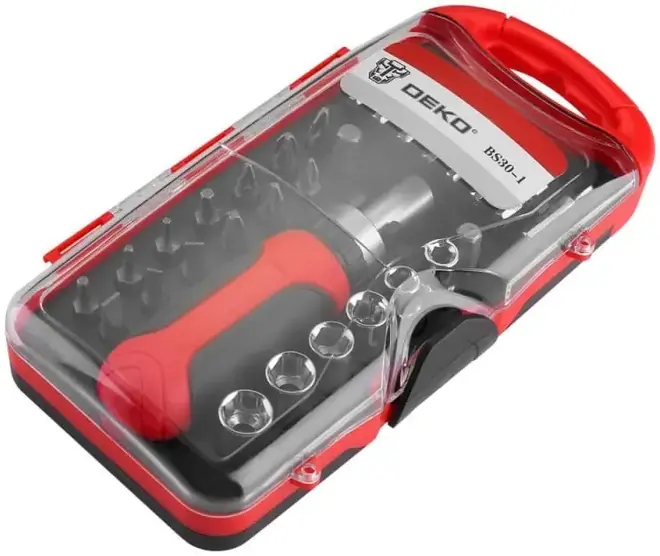 Deko BS30-1 отвертка с набором бит и головок (30 предметов)