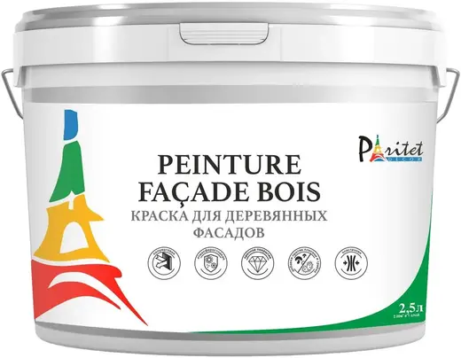 Paritet Decor Peinture Facade Bois краска для деревянных фасадов (2.5 л) белая полуматовая