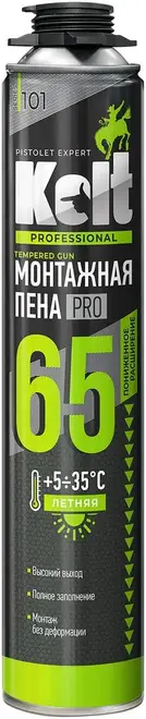 Kolt Professional 65 Tempered Gun пена монтажная летняя с пониженным расширением (1 л)
