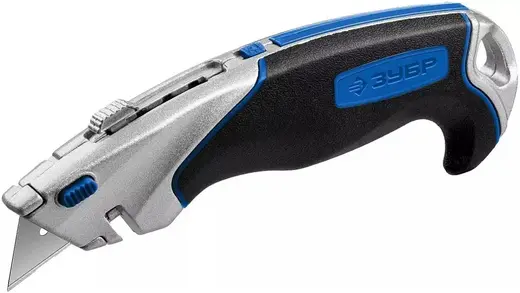Зубр Профессионал Профи А24 нож с трапециевидным лезвием механический фиксатор