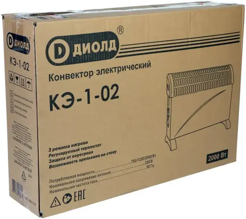 Диолд КЭ-1-02 конвектор электрический (0.75/1.25/2 кВт)
