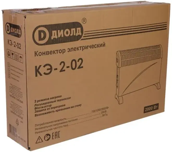 Диолд КЭ-2-02 конвектор электрический (0.75/1.25/2 кВт)