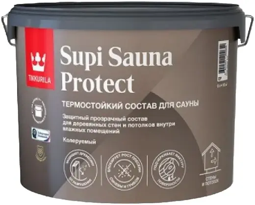 Тиккурила Supi Sauna Protect термостойкий состав для сауны (9 л)