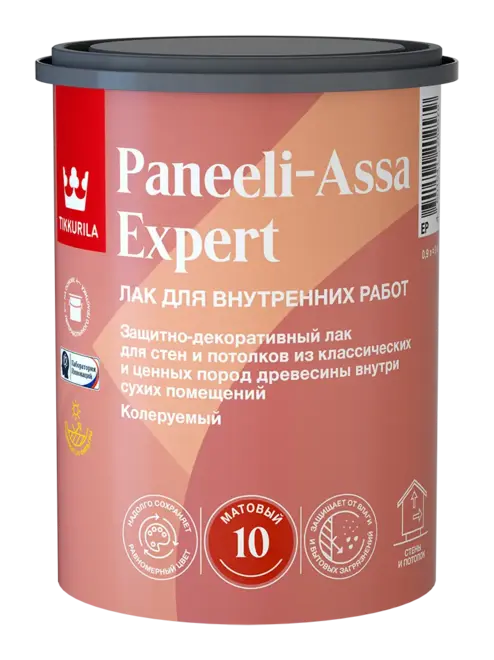 Тиккурила Tikkivala Paneeli-Assa Expert 10 лак для внутренних работ (900 мл) матовый