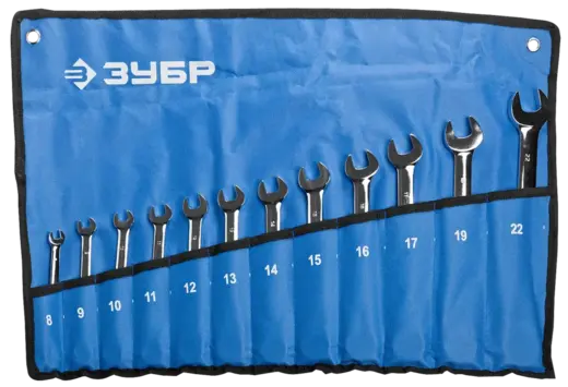 Зубр Профессионал набор комбинированных трещоточных ключей (8-22 мм)