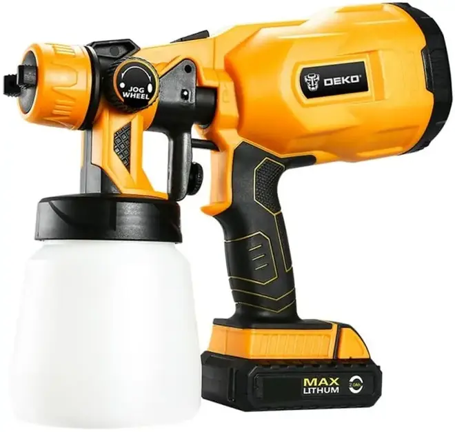 Deko DKSG20K2 краскопульт аккумуляторный (120 Вт 100-200 мл/мин)