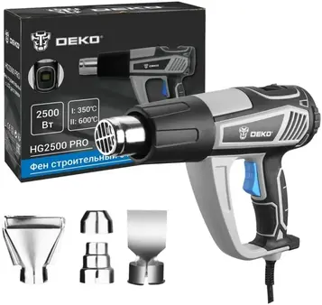 Deko HG2500 PRO фен строительный с LCD дисплеем (2500 Вт 220-240 В) №063-4336