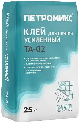 Петромикс TA-02 клей для плитки усиленный (25 кг)