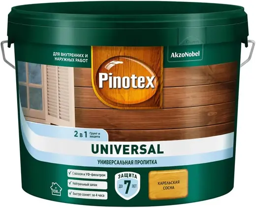 Пинотекс Universal пропитка универсальная 2 в 1 (9 л) карельская сосна