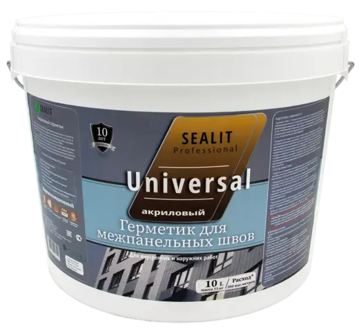 Sealit Professional Universal герметик акриловый для межпанельных швов (10 л) серый