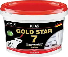 Пуфас Gold Star 7 краска акрилатная супербелая матовая