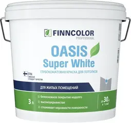Finncolor Oasis Super White глубокоматовая краска для потолков для жилых помещений