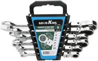 Goodking TKS-11006 набор ключей комбинированных трещоточных шарнирных
