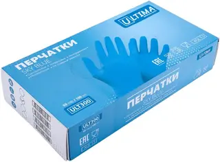 Ultima 300 Sky Blue перчатки нитриловые неопудренные