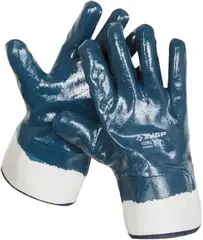 Зубр Профессионал Hard перчатки маслобензостойкие с нитриловым покрытием