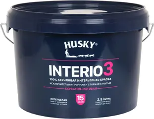 Хаски Interio 3 акриловая интерьерная краска бархатно-матовая