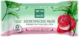 Чистая Линия Nature Plus Клубника и Базилик мыло туалетное косметическое для лица, рук и тела