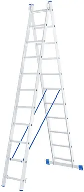 Сибртех лестница алюминиевая двухсекционная
