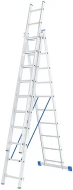 Сибртех лестница алюминиевая трехсекционная