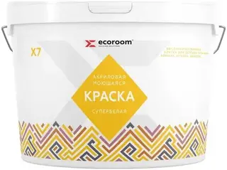 Ecoroom Х-7 краска акриловая моющаяся супербелая