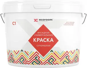 Ecoroom С-1 краска фасадная универсальная супербелая