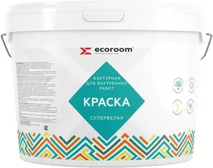 Ecoroom краска акриловая фактурная супербелая для внутренних работ