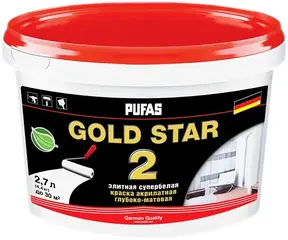 Пуфас Gold Star 2 краска акрилатная супербелая глубокоматовая