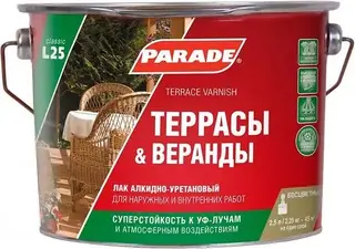 Parade L25 Террасы & Веранды лак алкидно-уретановый